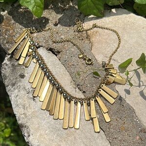 J. Crew Asymmetrical Fringe Necklace